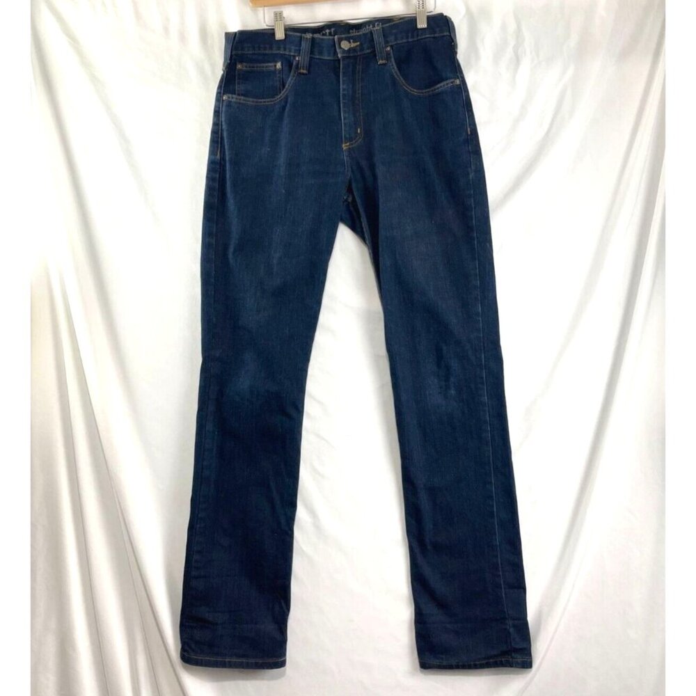 Carhartt Straight Fit Dark Denim Jeans Men's Size 32 X 34 Workwear